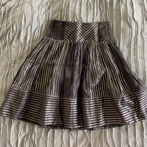 Ecoté Grey and Silver mini skirt with ruffles